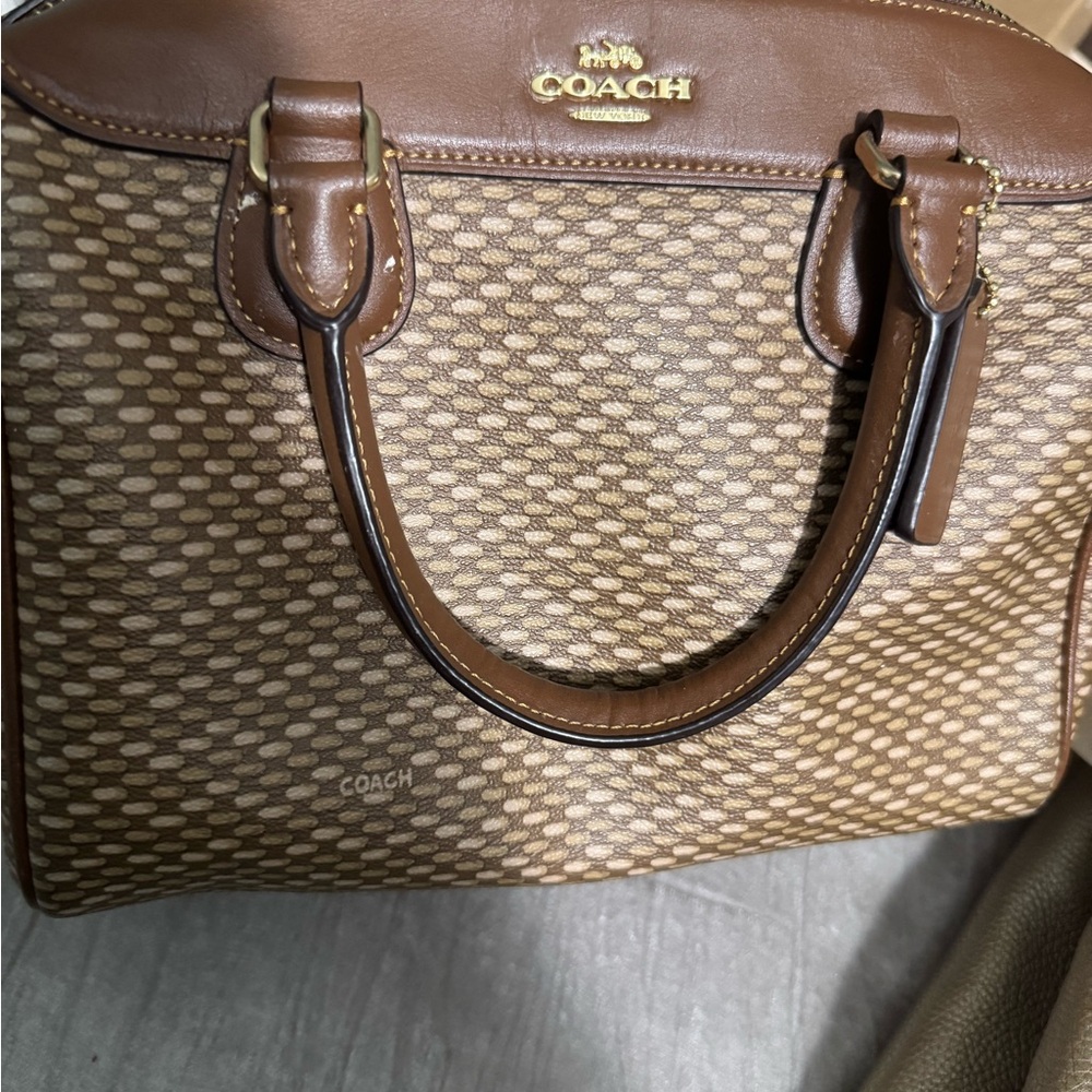 Coach Signature Brown and Tan Satchel